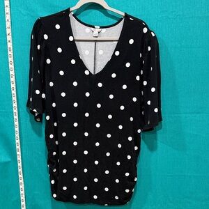 Cato Black and White Polka Dot Blouse